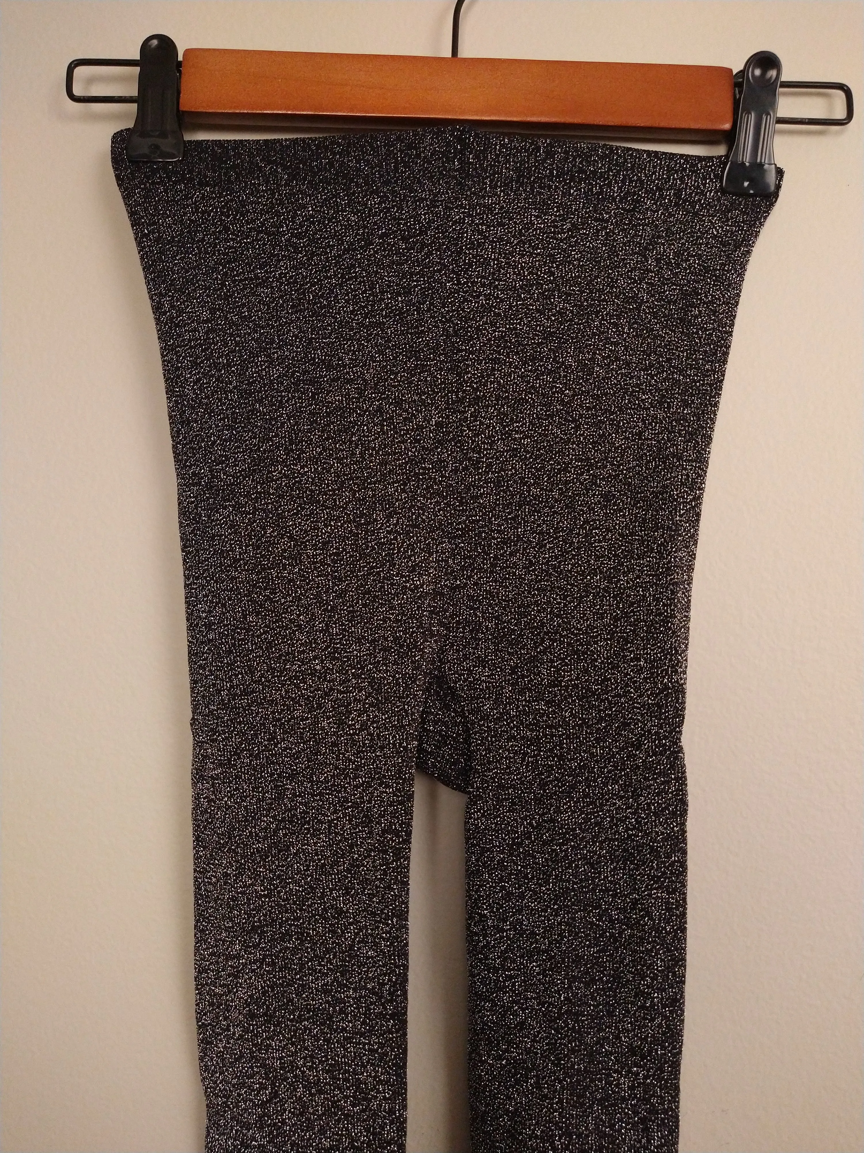 00's Glittery Knit Silver Sparkly Metallic Tights by Comme Des Garcon