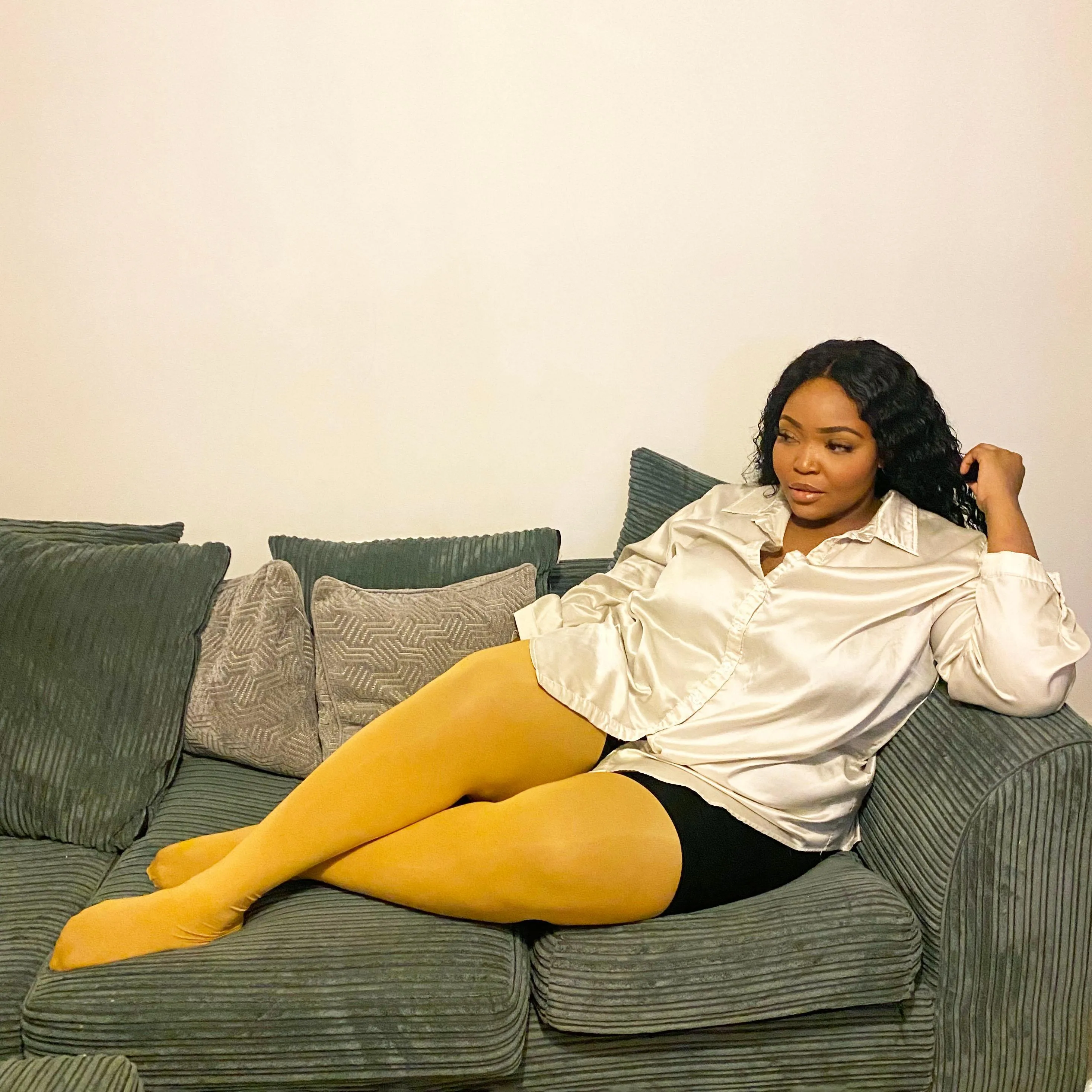 80 Denier Tights - Colonel Mustard