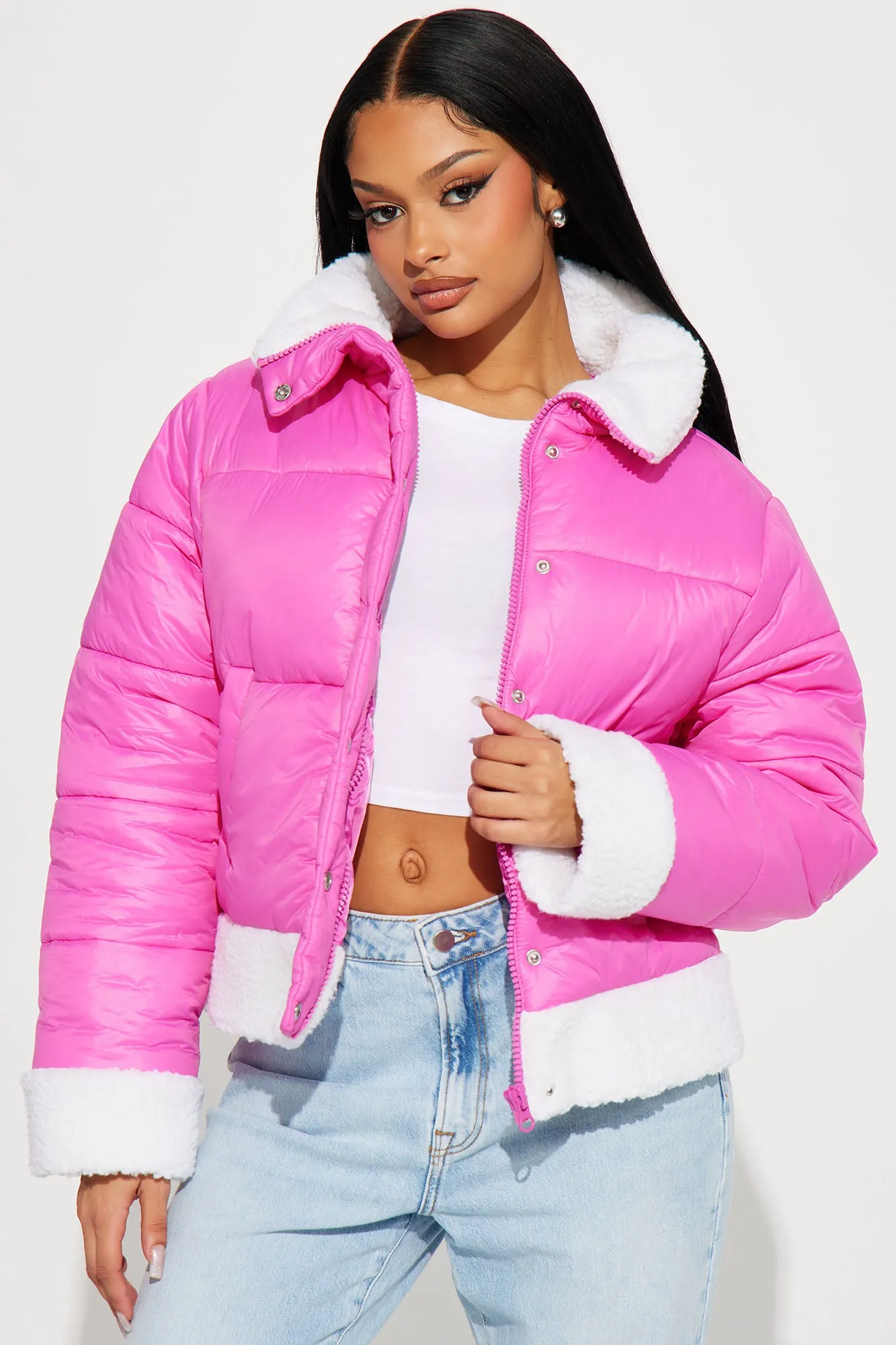 Ain't No Other Puffer Jacket - Fuchsia