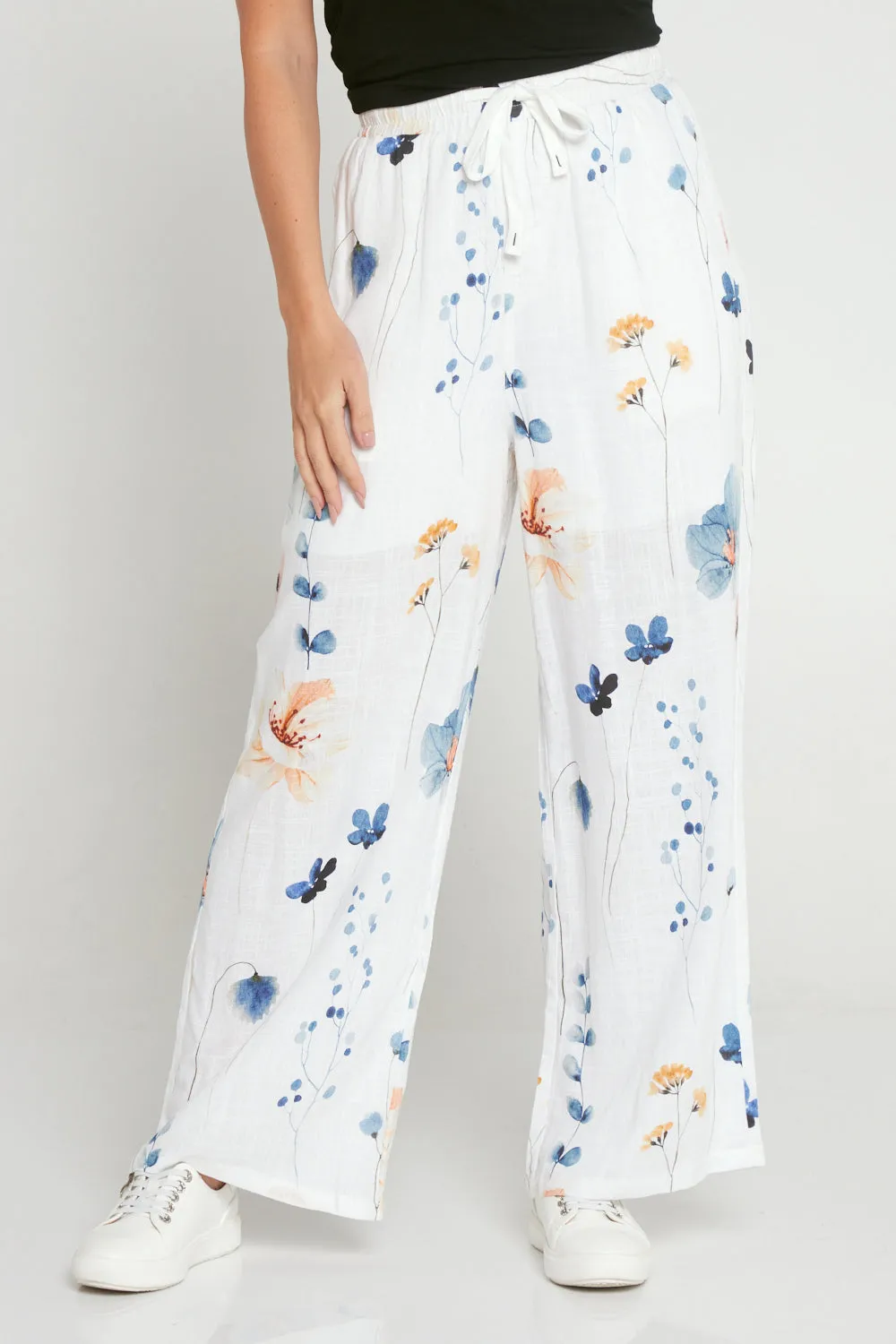 Alaria Pants - White Wildflower