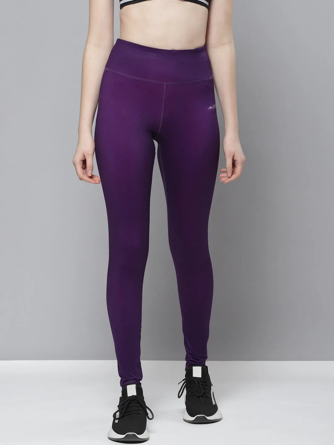 Alcis Women Purple Solid Tights