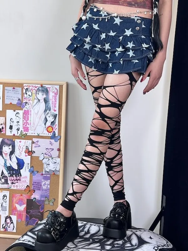 Alternative y2k ripped tights