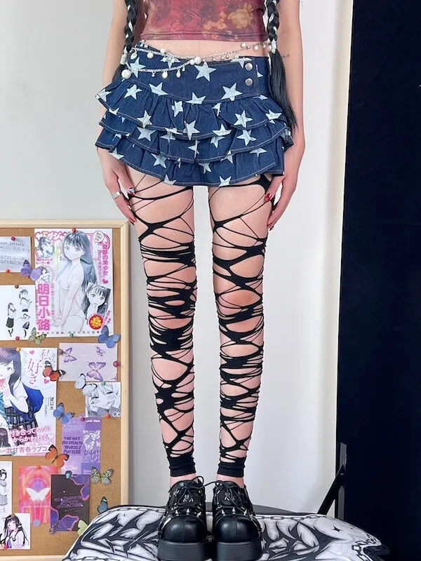 Alternative y2k ripped tights