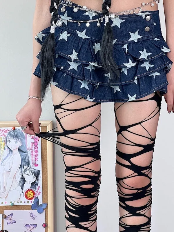 Alternative y2k ripped tights