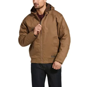 Ariat Men's Rebar DuraCanvas Field Khaki Brown Hooded Jacket 10032964