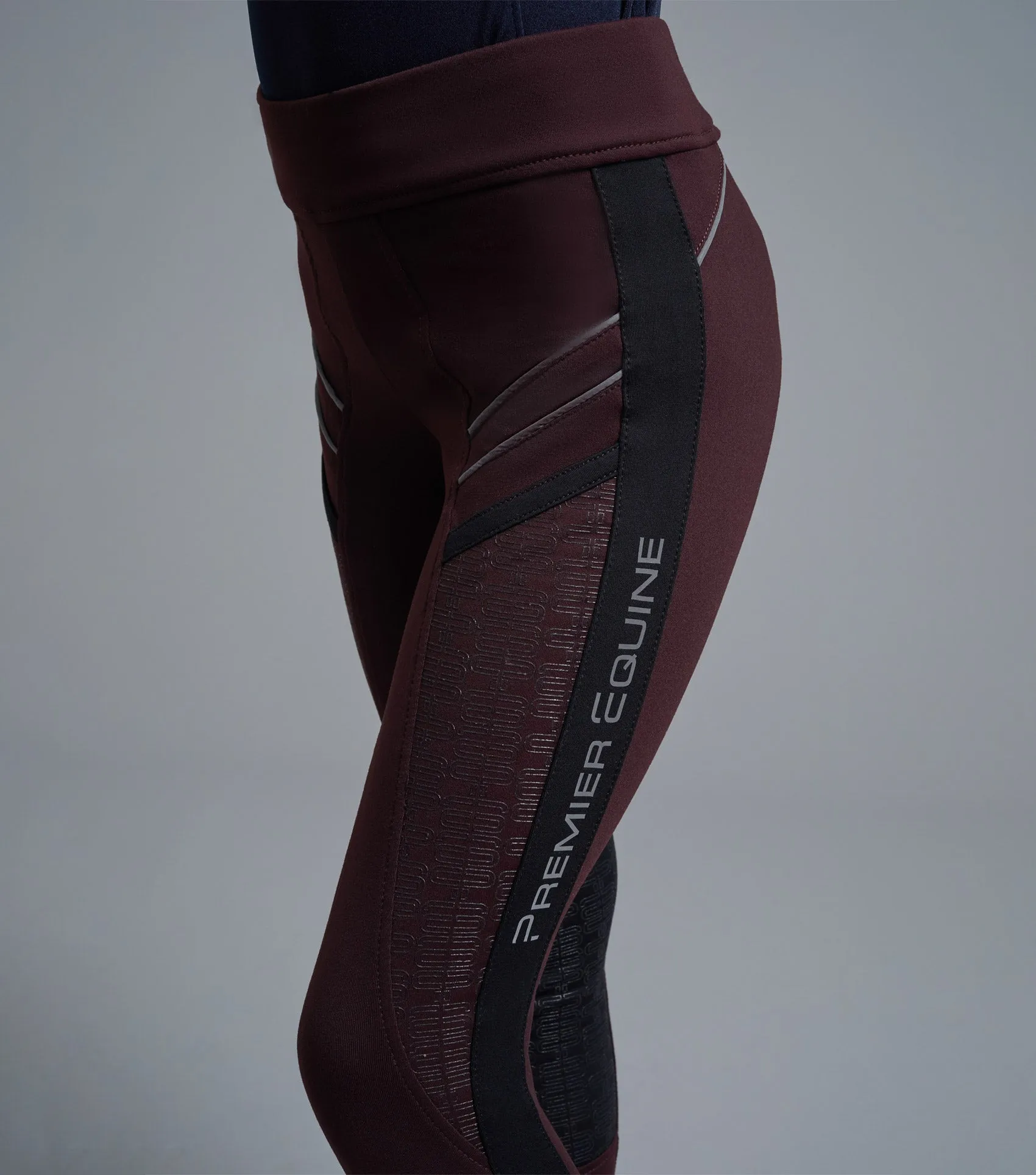 Astrid Girls Full Seat Gel Pull On Riding Tights Wine