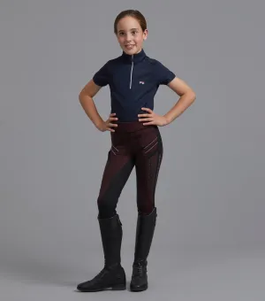 Astrid Girls Full Seat Gel Pull On Riding Tights Wine