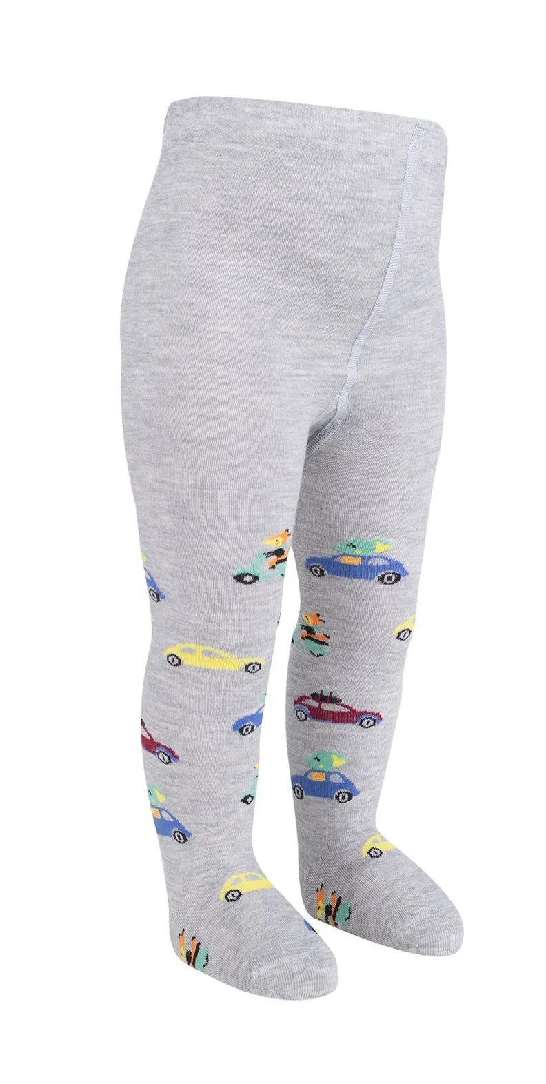 Baby Boy Tights Grey Cars (3-6mths)