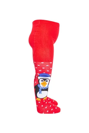 Baby Girl Tights Penguin Red (3mths-4yrs)