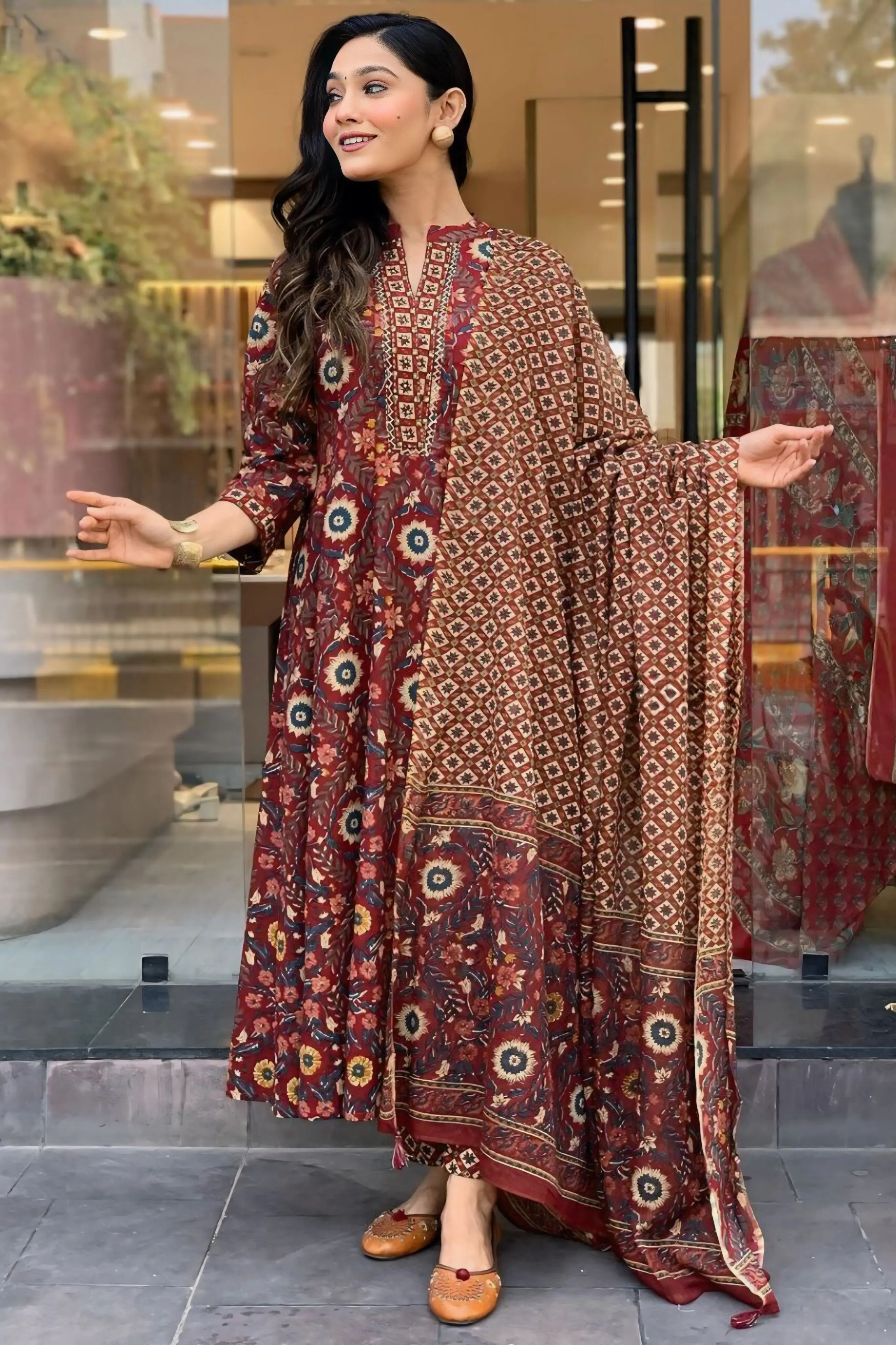 BEAUTIFUL COFFEE COLOUR SUIT SET WITH DUPATTA