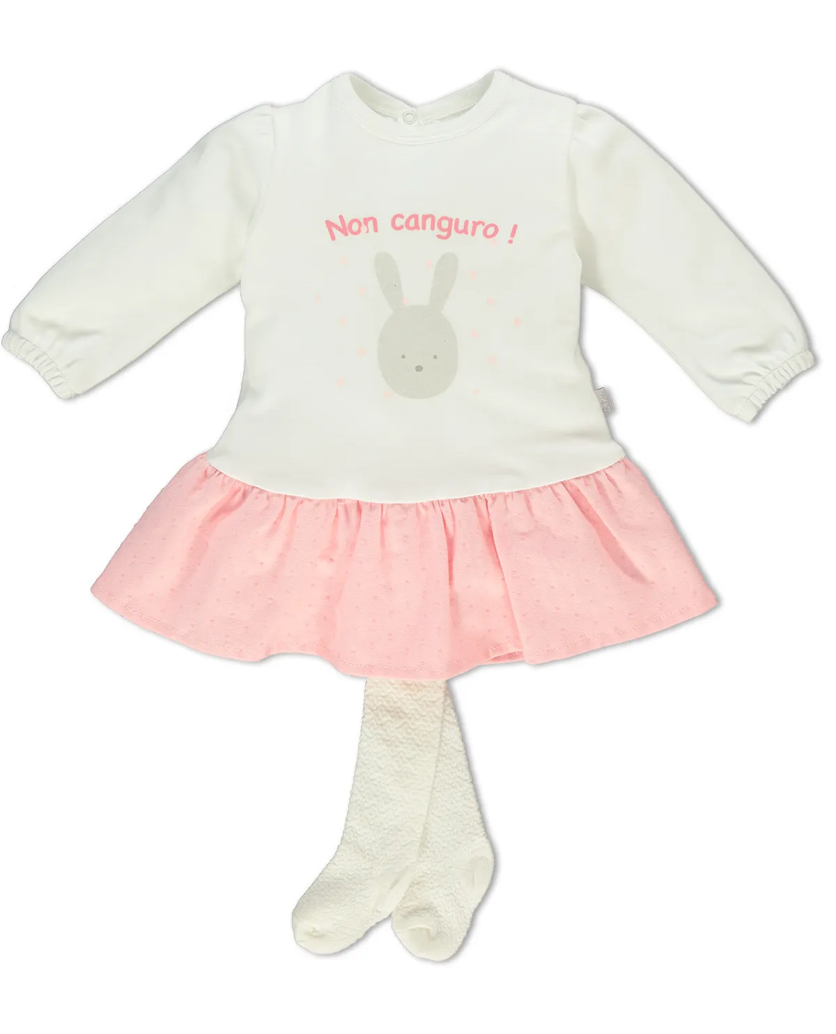 Bebetto Dress And Tights Set Pink Ivory (6mths-2yrs)