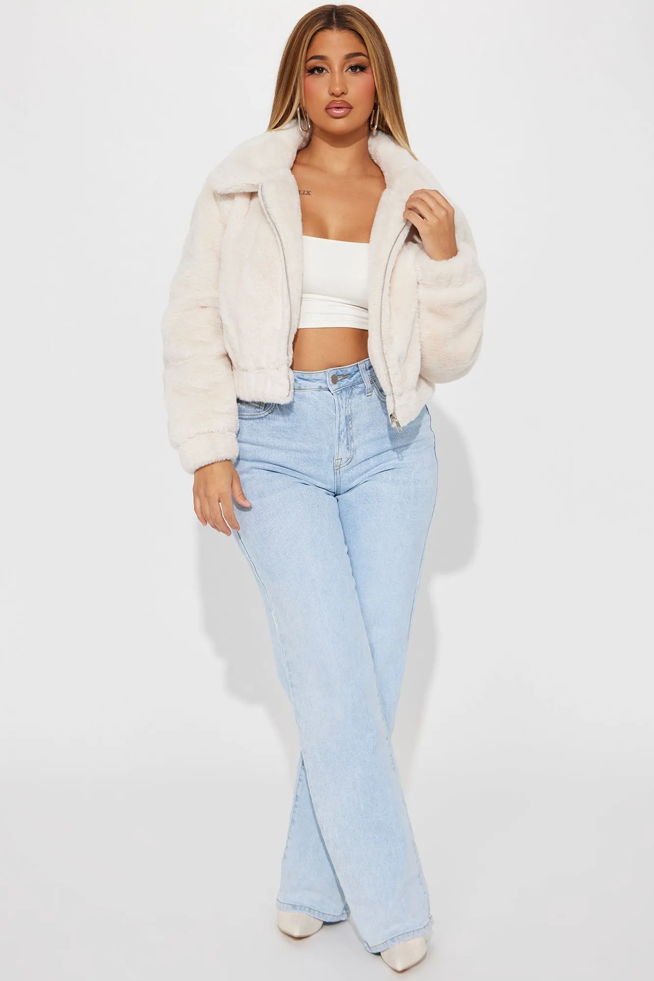 Better With You Faux Fur Jacket - Taupe