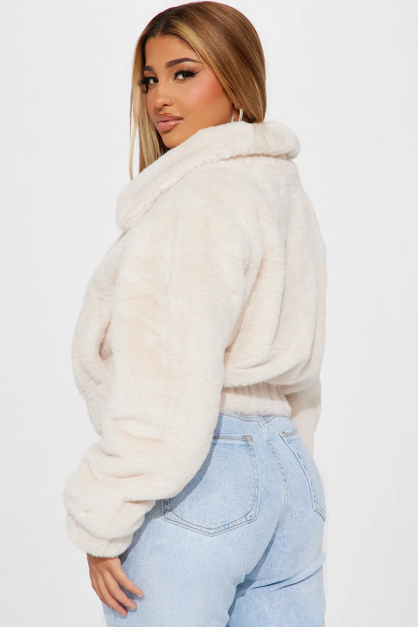 Better With You Faux Fur Jacket - Taupe