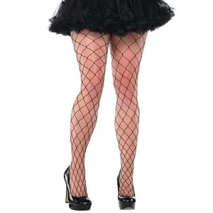 Black big diamond net stocking for plus size women