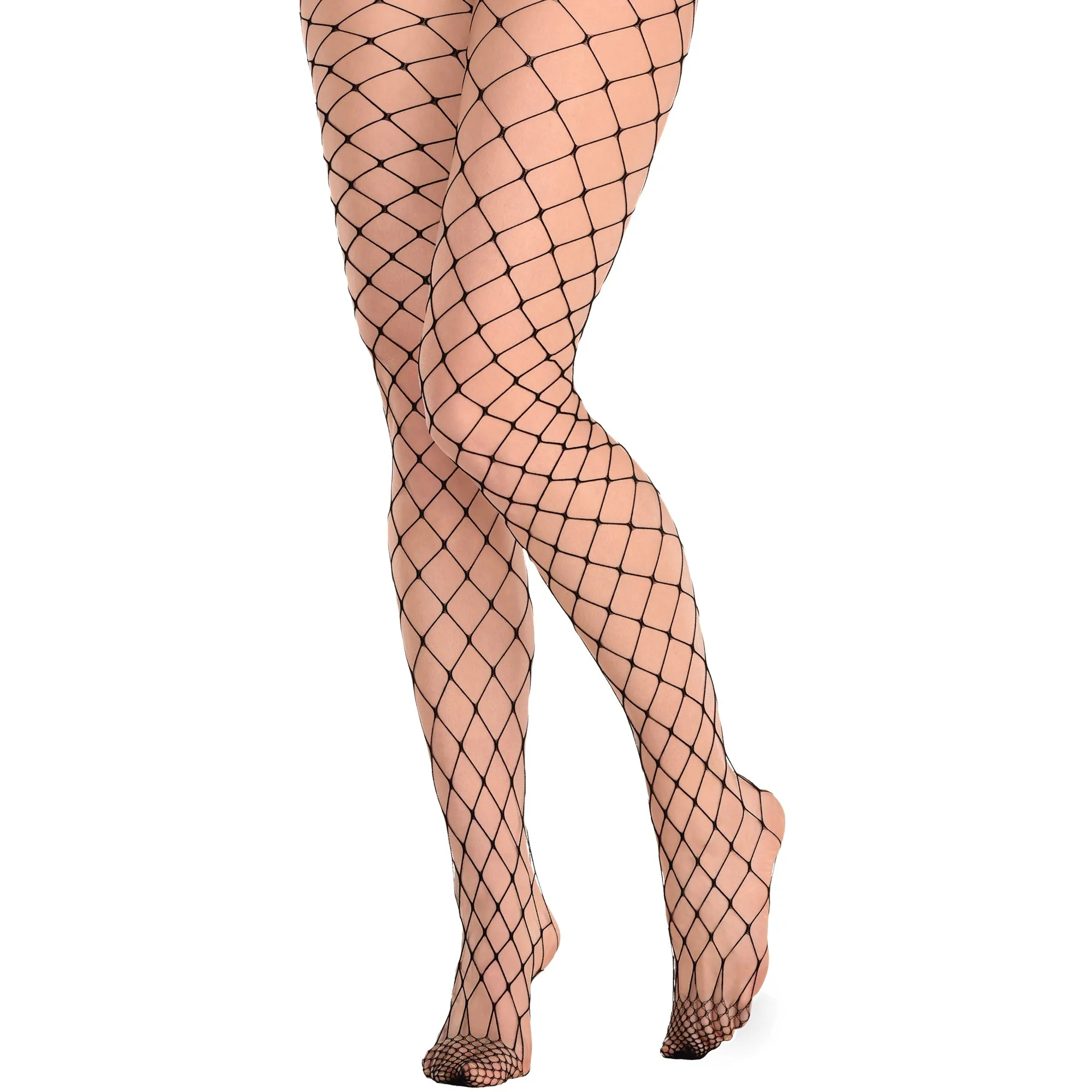 Black big diamond net stocking for women