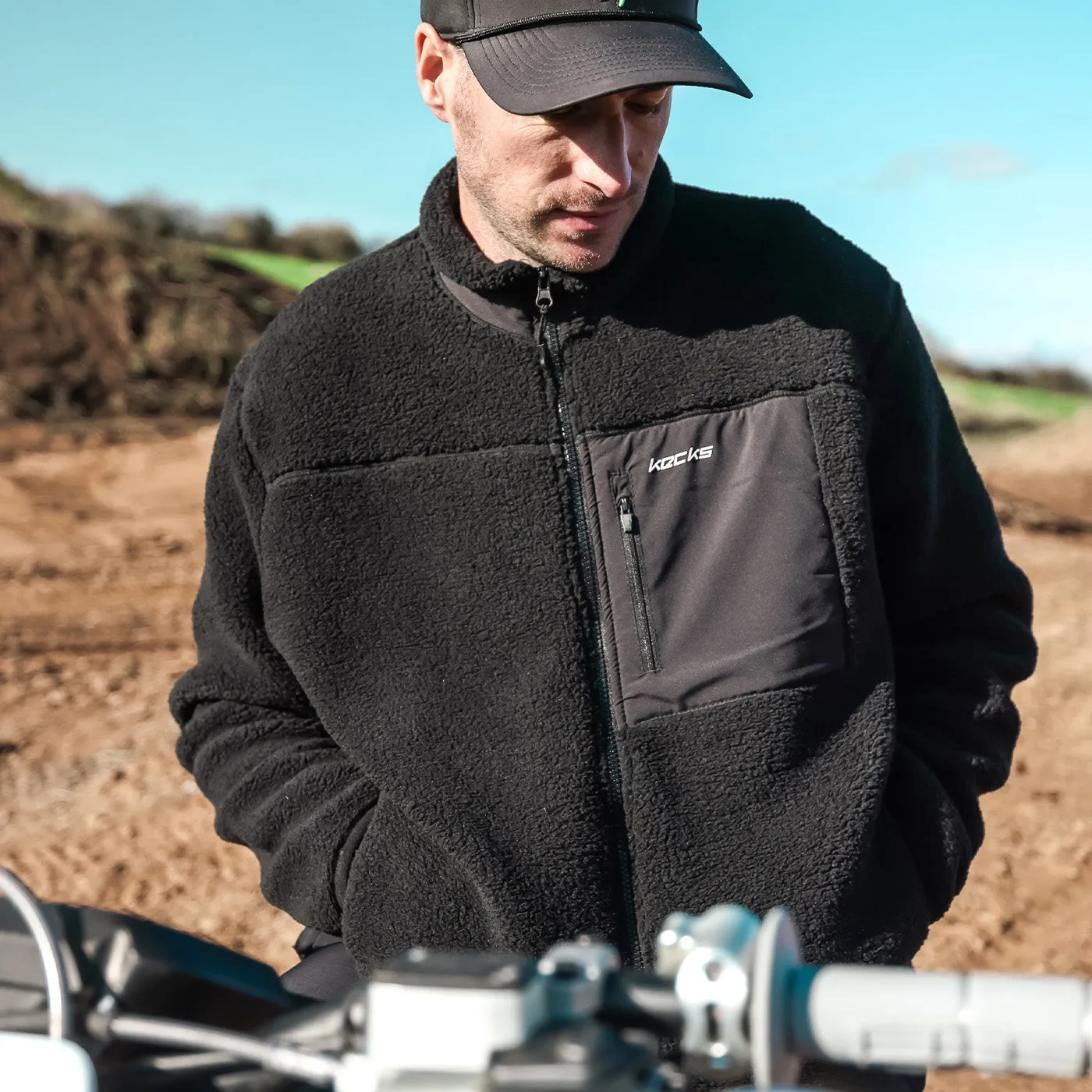 Black Sherpa full Zip Fleece