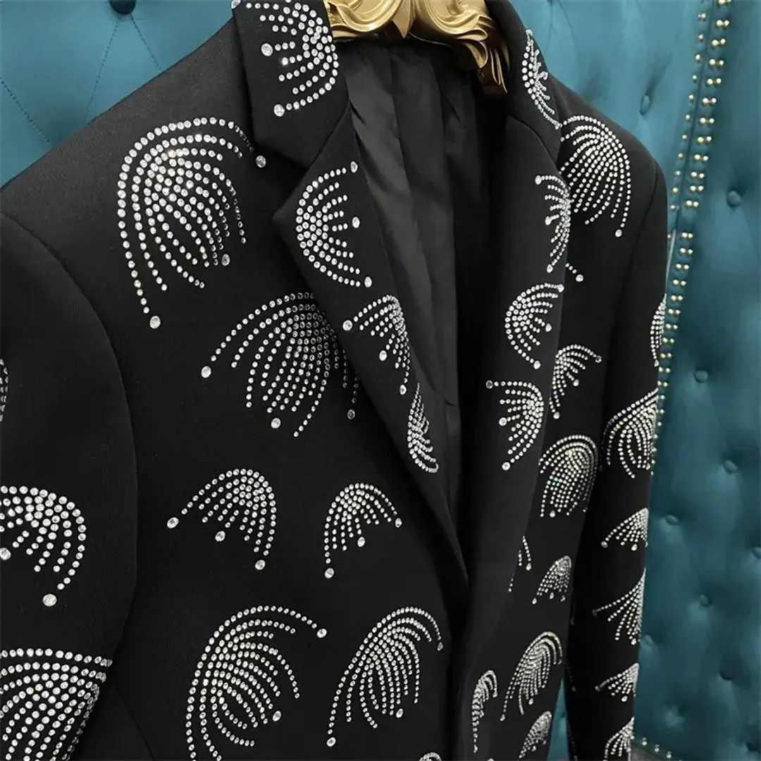 Black Silver Diamond Blazer