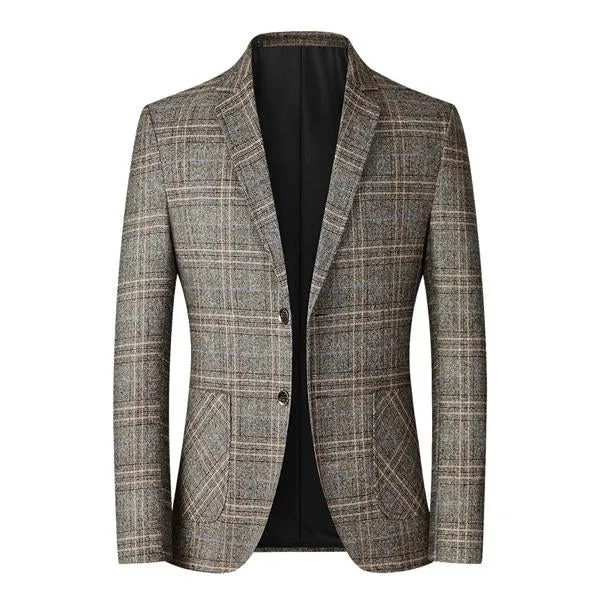 Blazer à Carreaux Vintage pour Homme