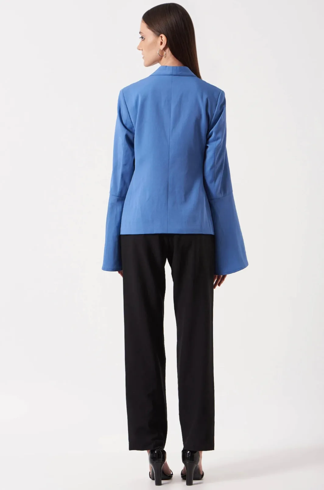 Blue Women's Formal Bell Sleeve blazer