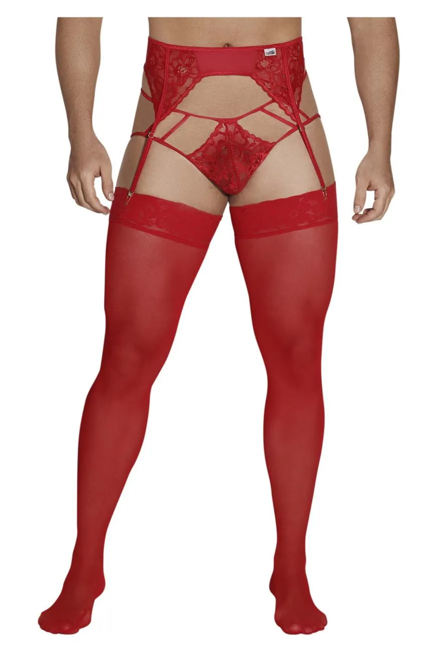 CandyMan 99550 Lace Garter-Jockstrap Outfit Color Red