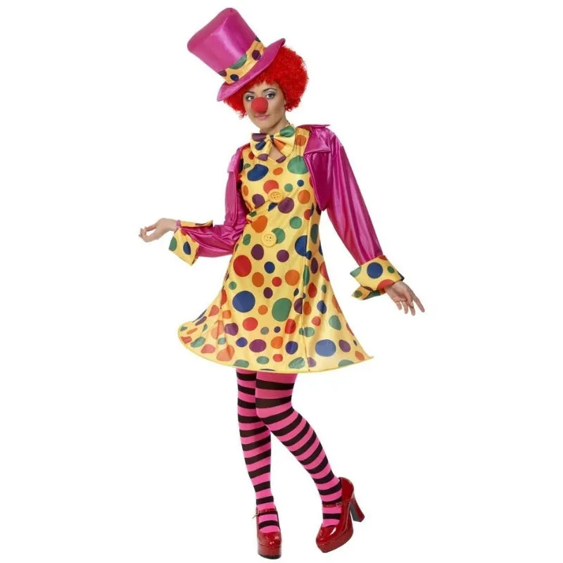 Clown Lady Costume, Multi-Coloured