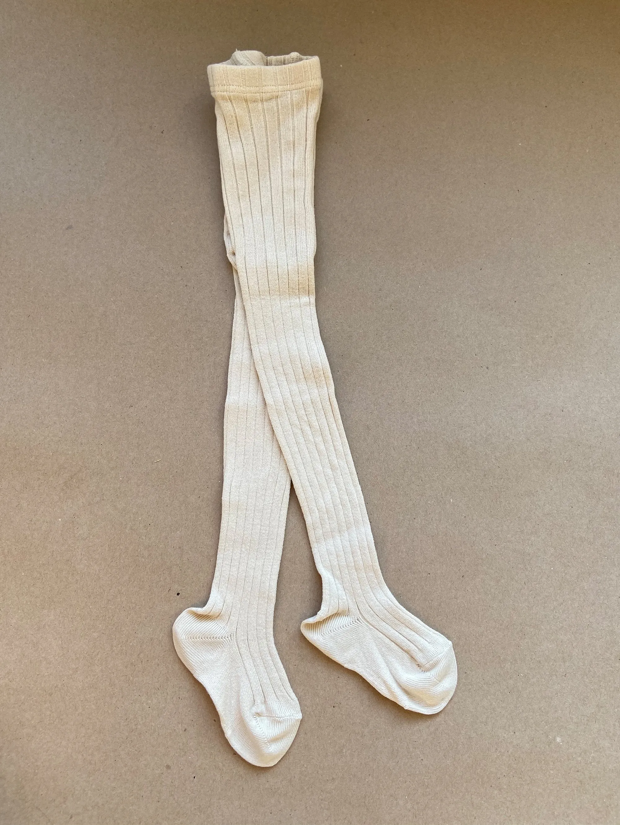 CÓNDOR Ribbed Stockings Off White