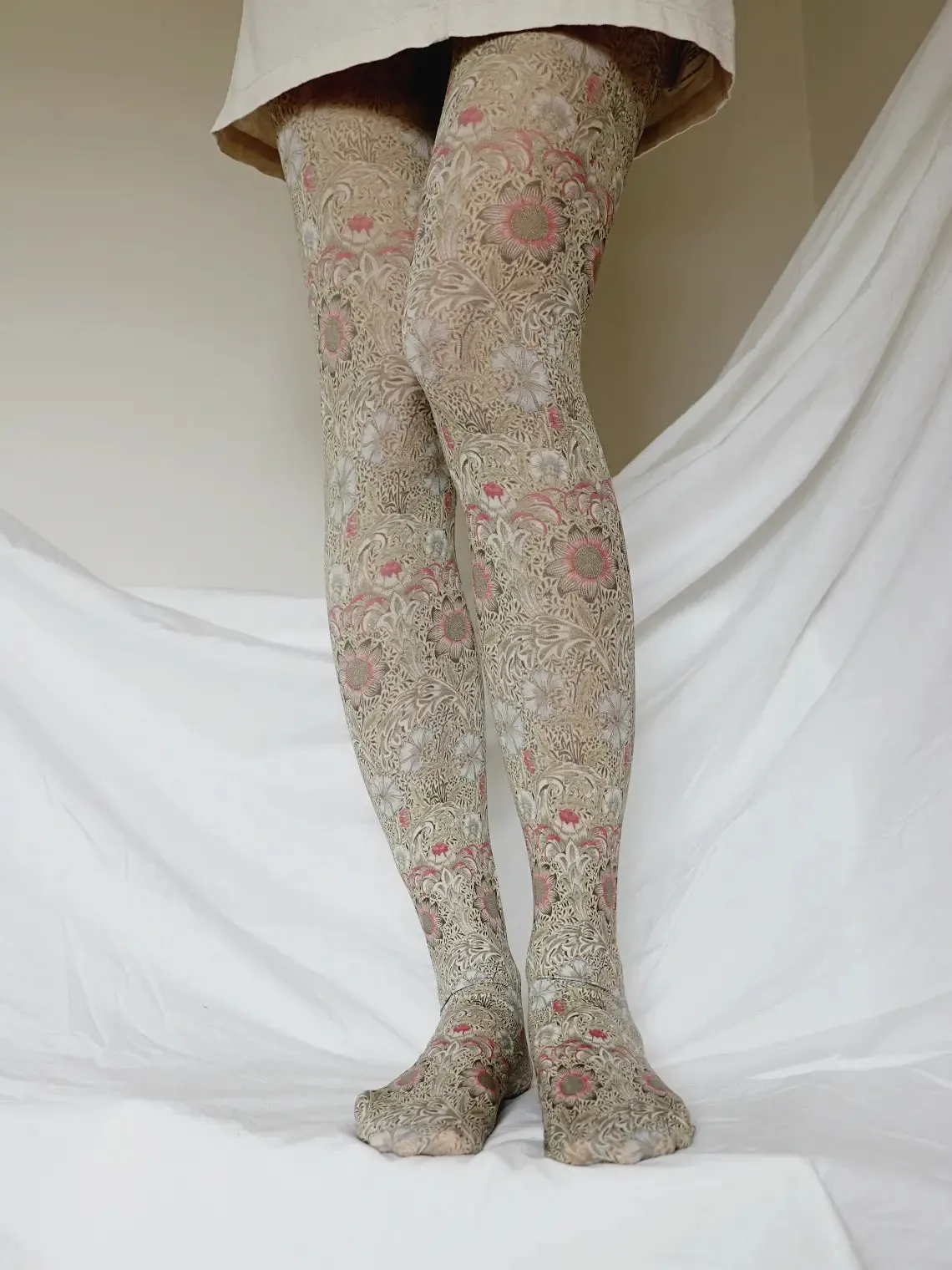 Corn Cockle by William Morris printed Art Tights