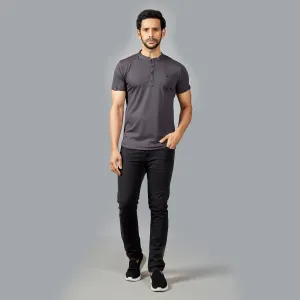 Dark Grey Henley T-shirt