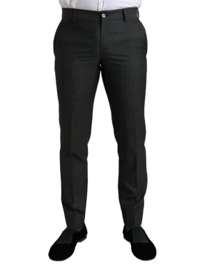 Dolce & Gabbana Dark Gray Stretch Slim Formal Pants