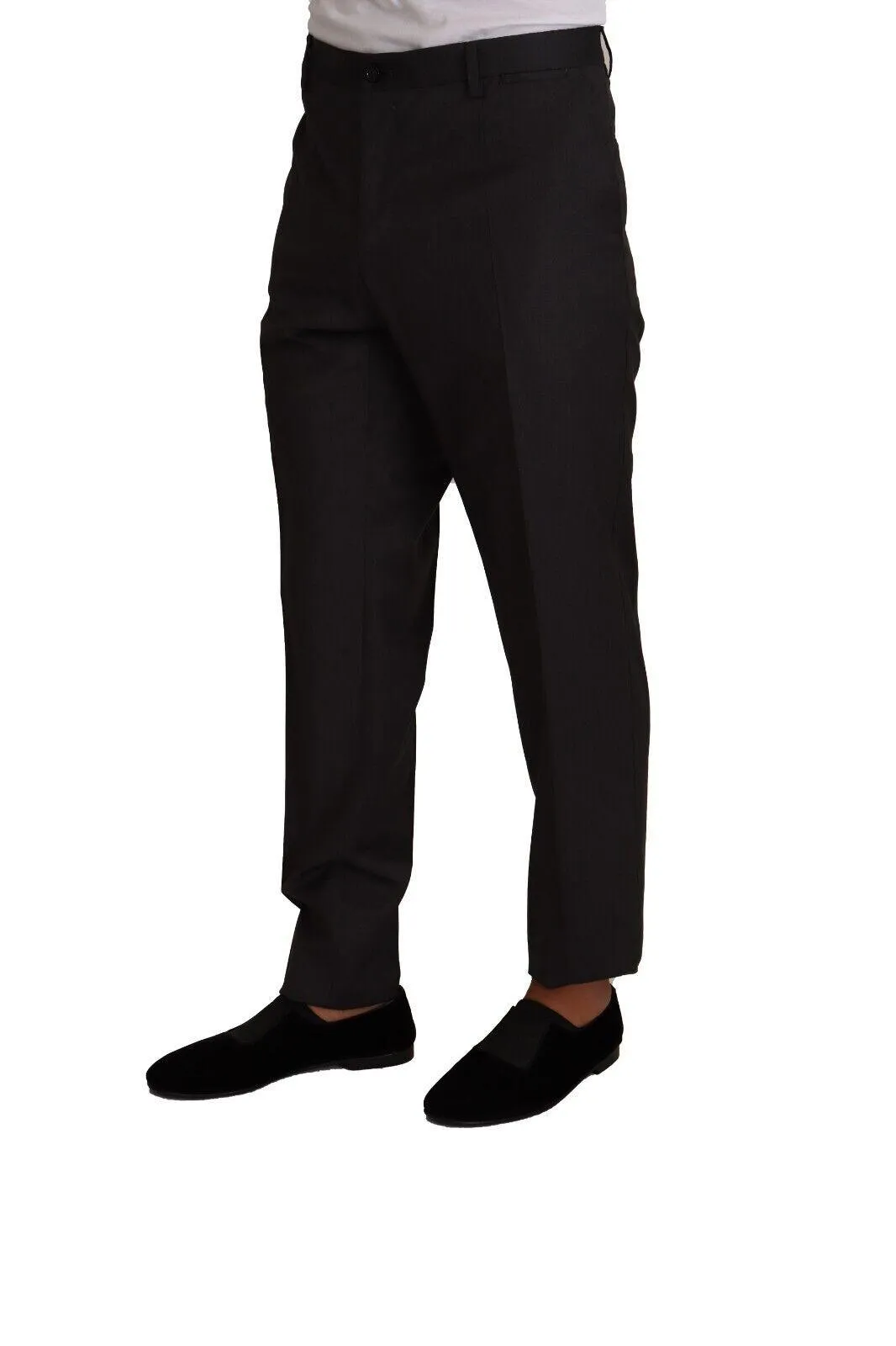 Dolce & Gabbana Gray Wool Formal Tuxedo Trouser Pants