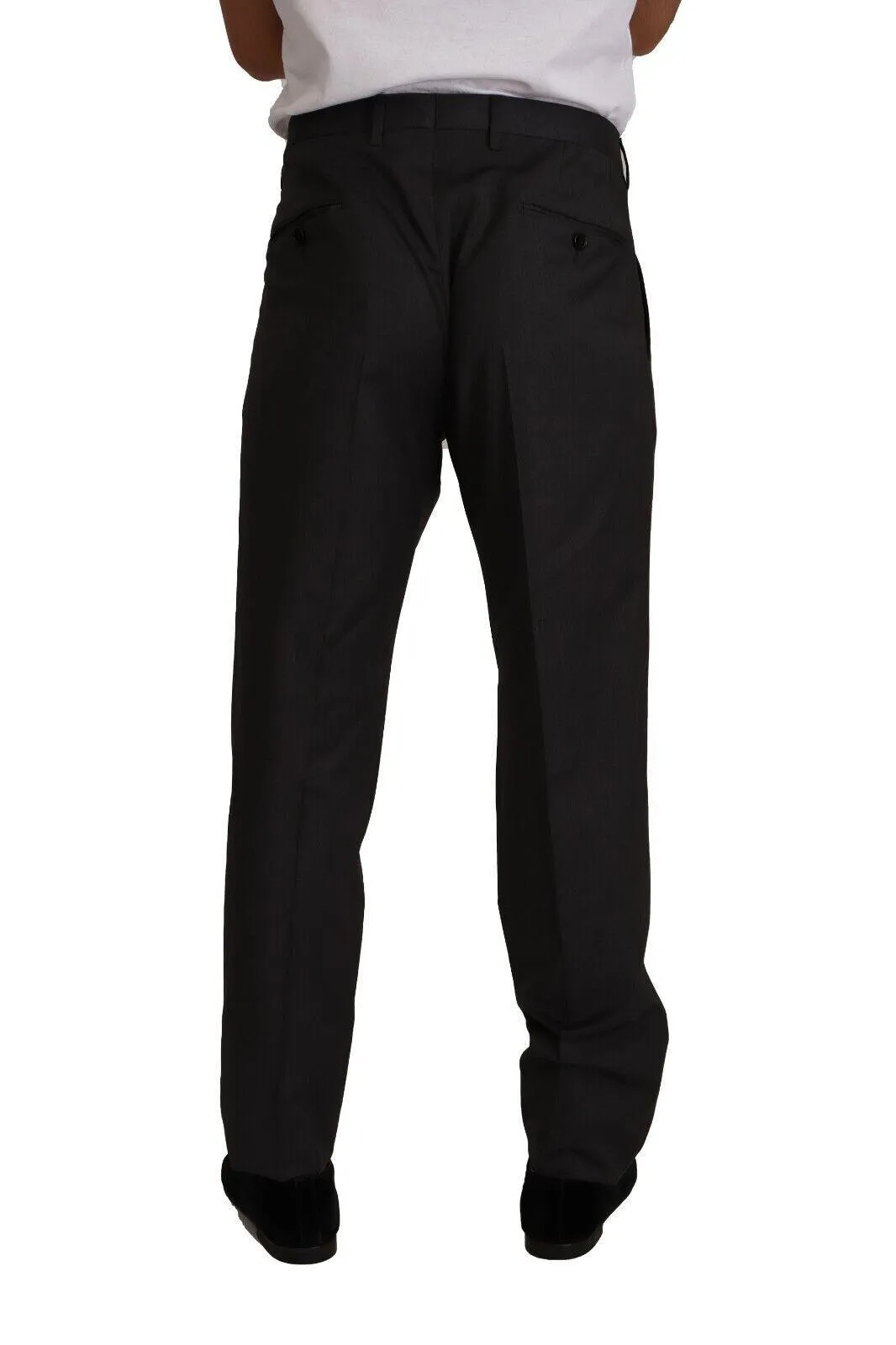 Dolce & Gabbana Gray Wool Formal Tuxedo Trouser Pants