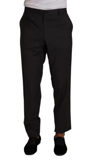 Dolce & Gabbana Gray Wool Formal Tuxedo Trouser Pants