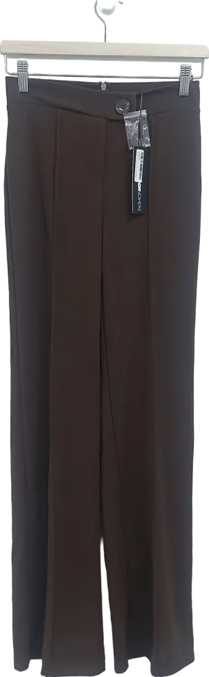 Fashion Nova Brown Call It Even Wide Leg Dress Pants UK S