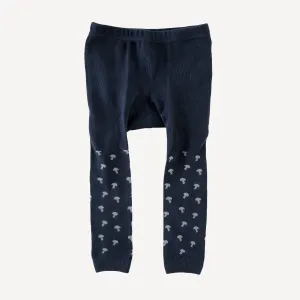 footless tights | blue tiny mushroom | organic cotton jacquard