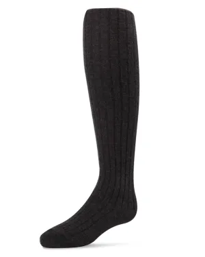 Girl's Ribbed Cotton Blend Tights