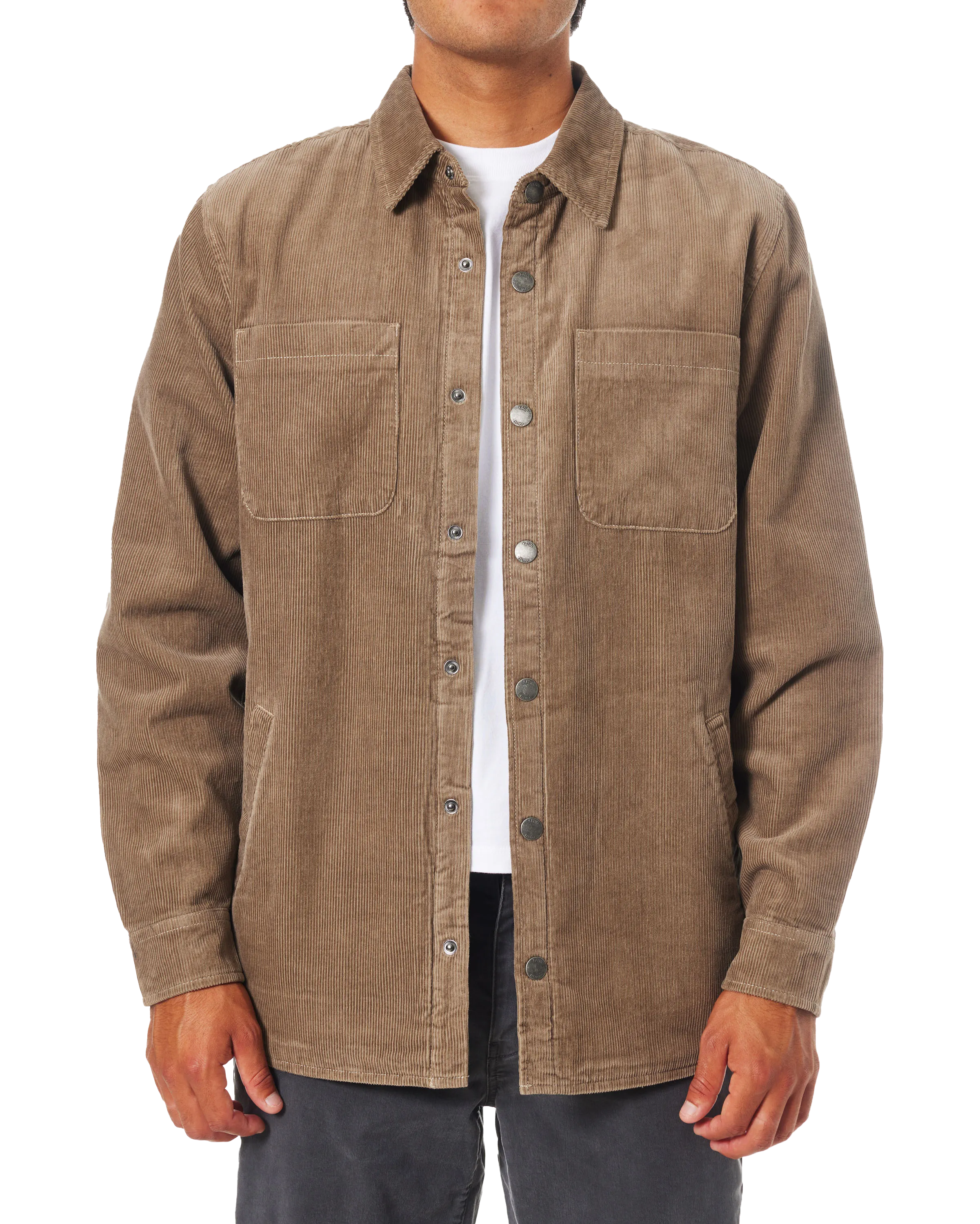 Harold Corduroy Jacket in Gray Rock