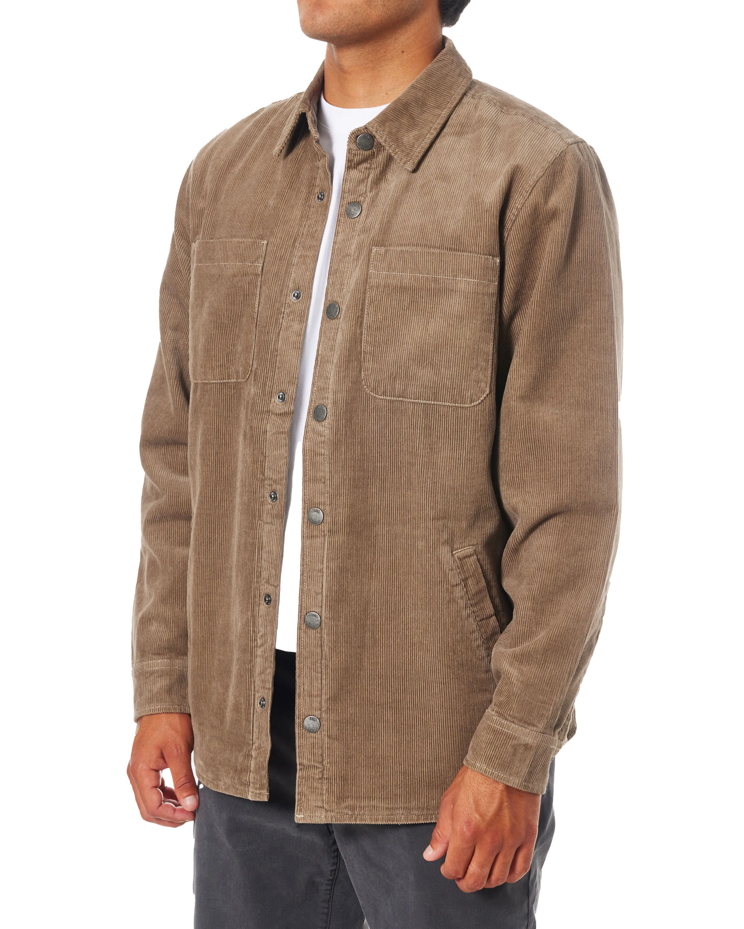 Harold Corduroy Jacket in Gray Rock