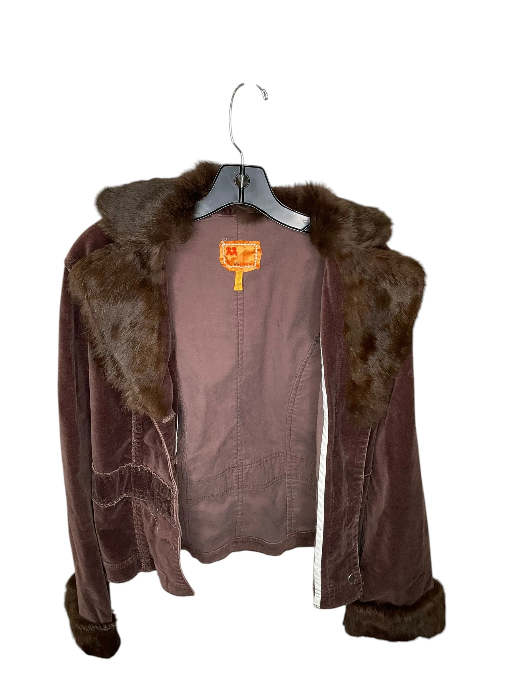 Jacket Faux Fur & Sherpa By Clothes Mentor In Brown, Size: M