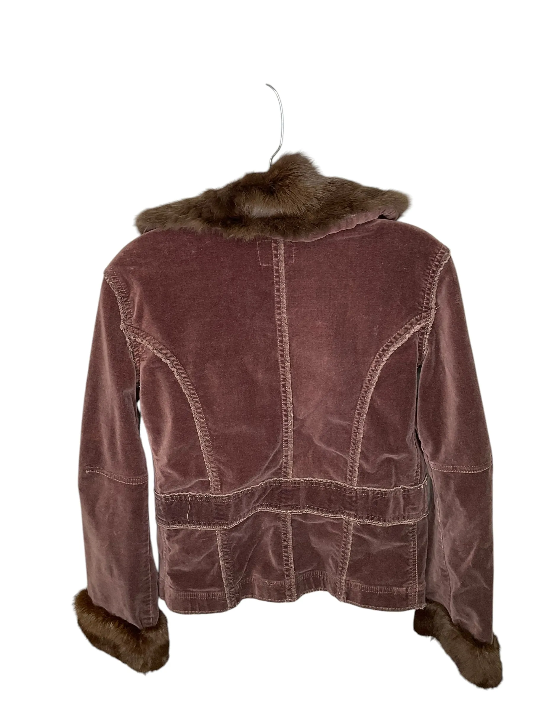 Jacket Faux Fur & Sherpa By Clothes Mentor In Brown, Size: M