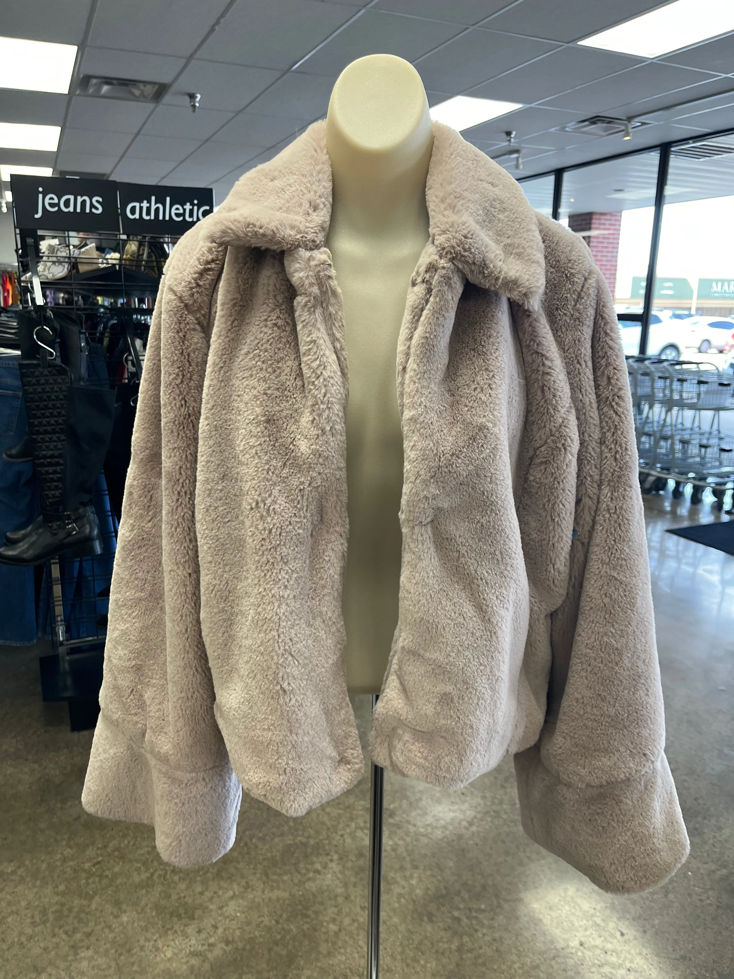 Jacket Faux Fur & Sherpa By Forever 21 In Brown, Size:L