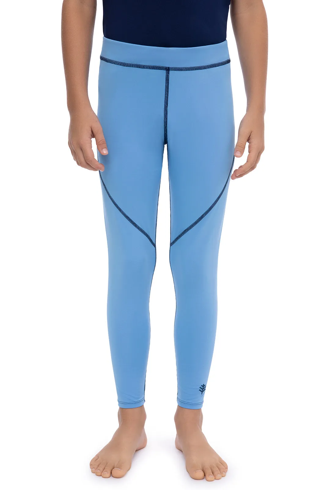 Kid's Wave Swim Tights | Clear Sky Blue