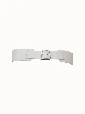 Leather Belt With Trapezoid Buckle