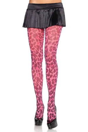 Leg Avenue Neon Leopard Opaque Tights