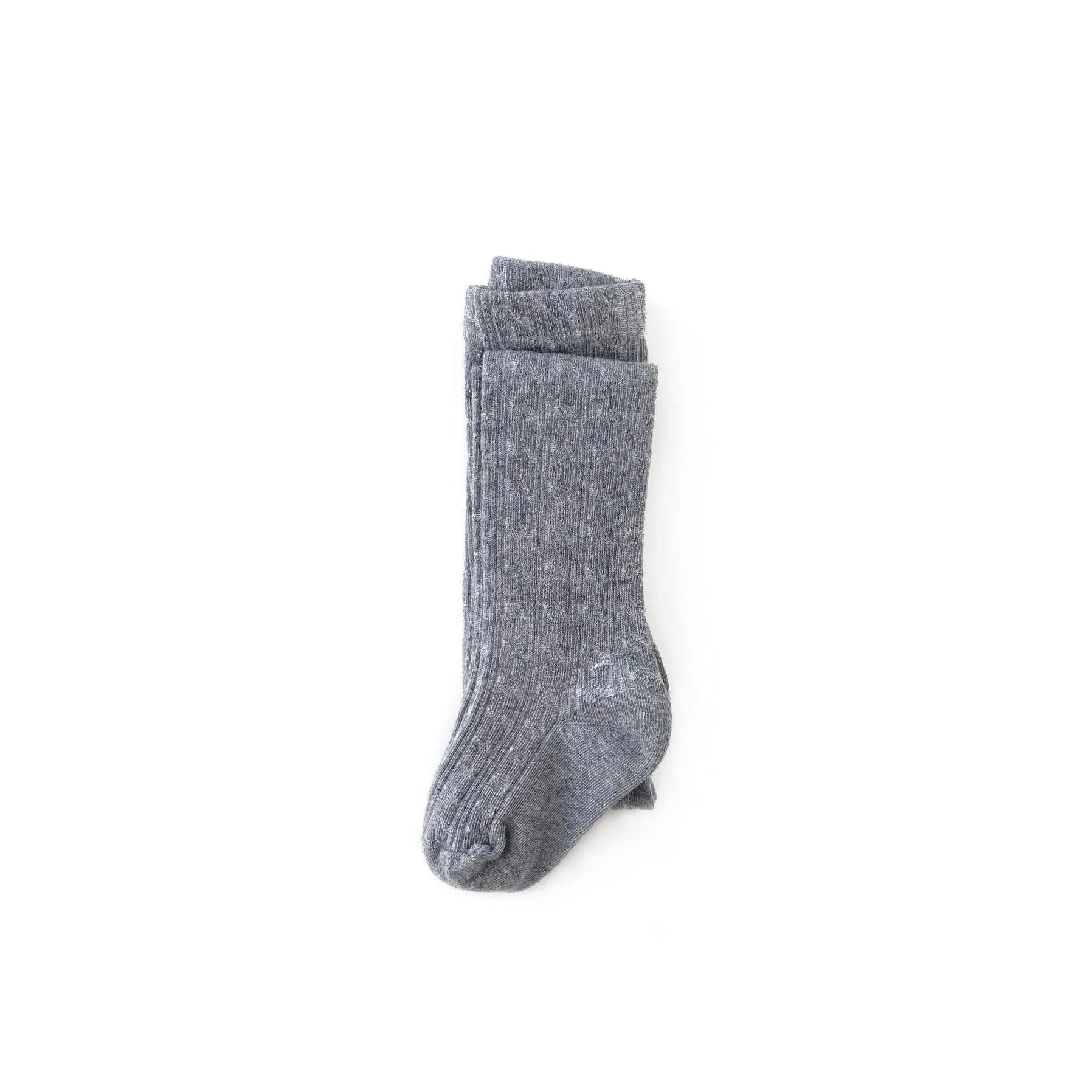 Little Stocking Co Cable Knit Tights - Gray