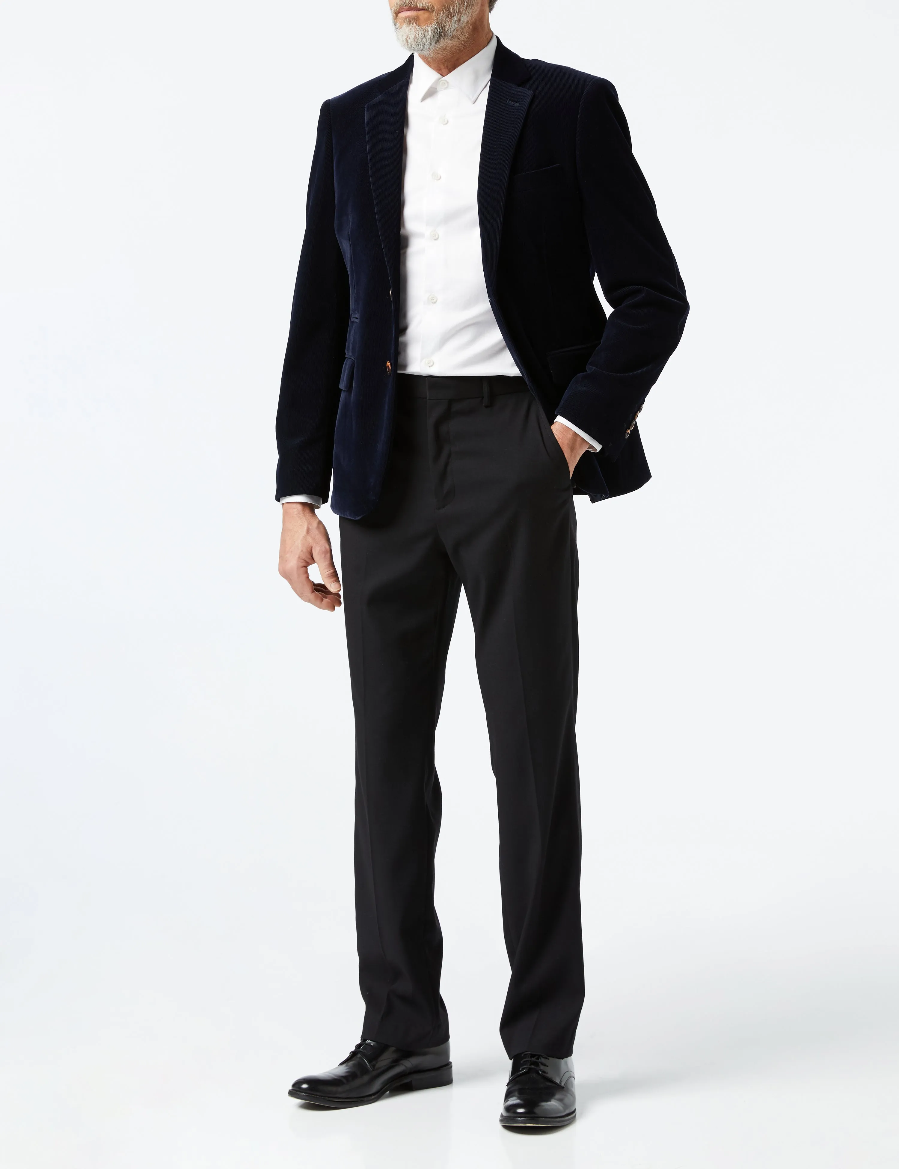 MATTHEW - Navy Blue Corduroy Blazer Jacket