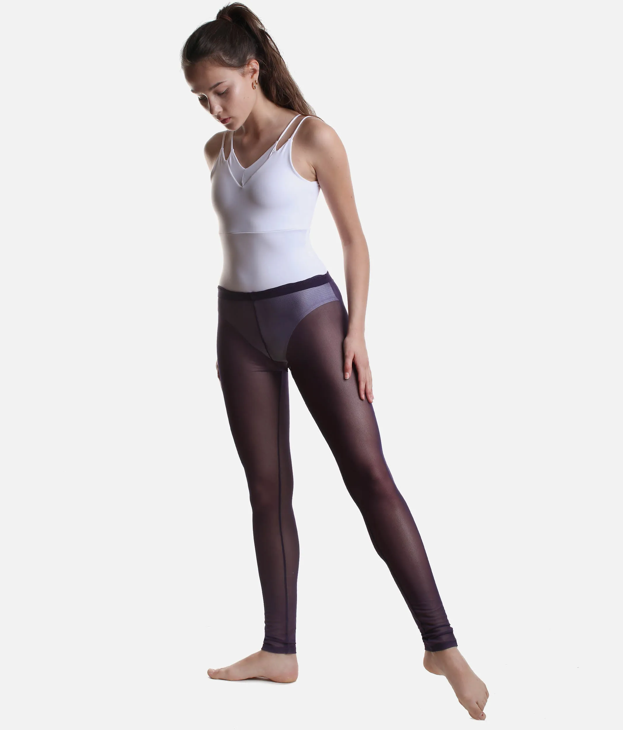 Mesh Leggings, Footless Dance Tights - LAETITIA