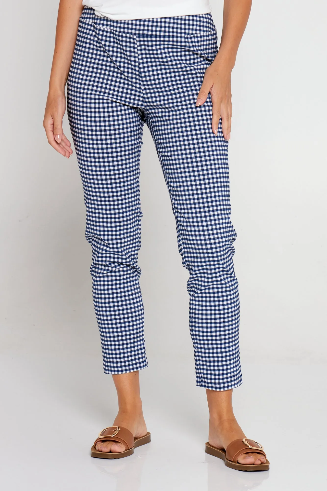 Moira Pants - Navy Gingham