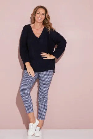 Moira Pants - Navy Gingham