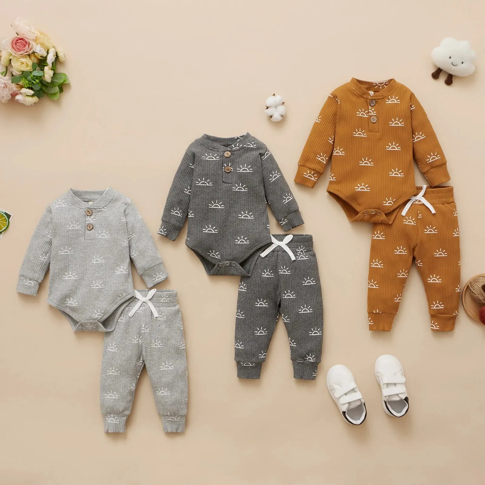 Newborn Baby Bodysuits   Elastic Pants