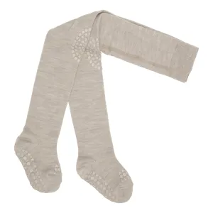 Non-slip crawling tights with grip for babies and toddlers - Merino Wool - Sand